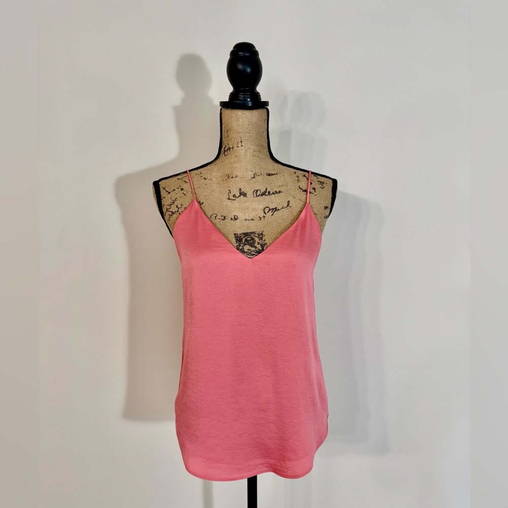 Express V-Neck Spaghetti Strap Top – XS Coral, 23” Length, Like New
